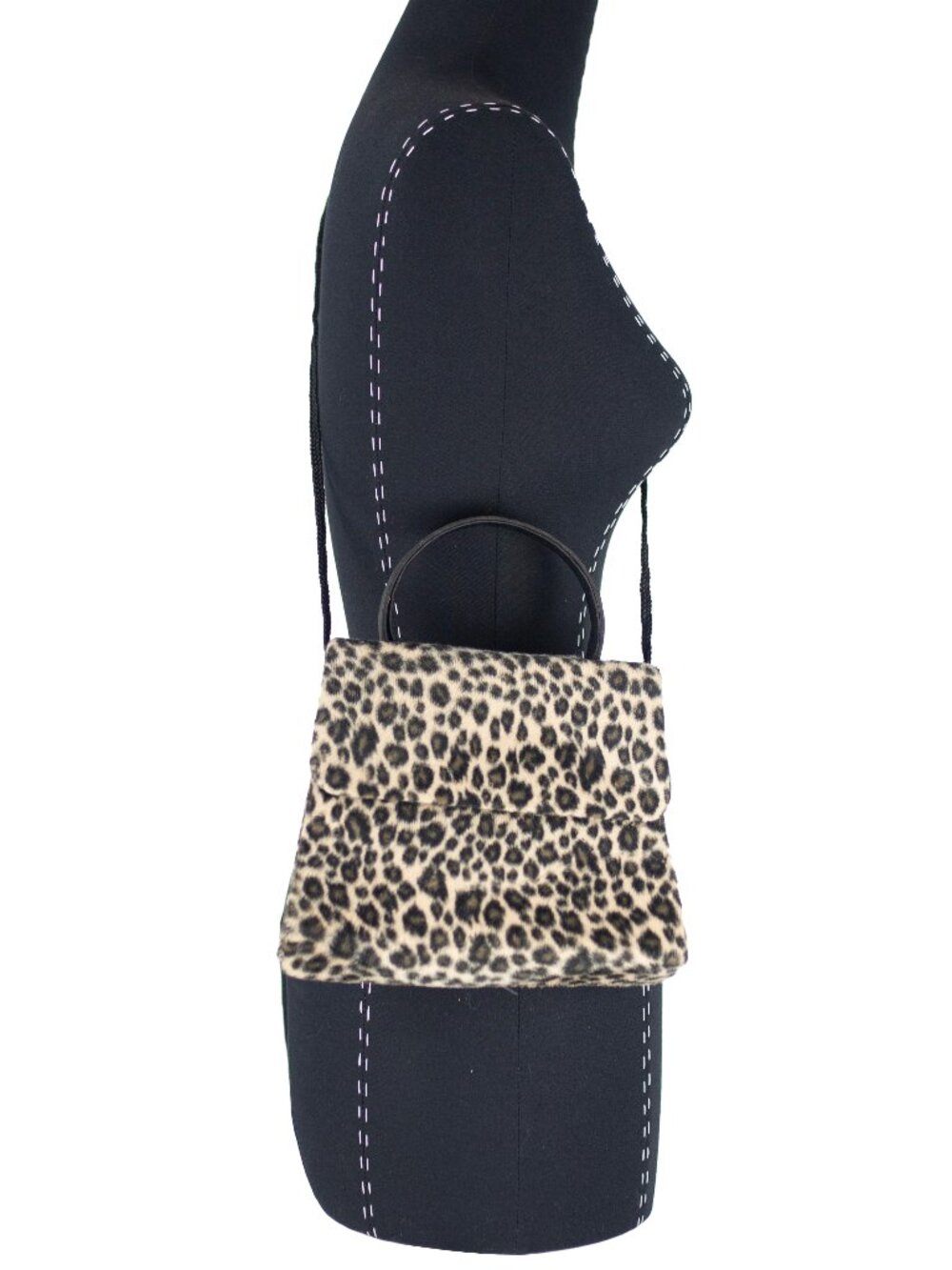 Leopard Print Calf Hair Mini Handbag